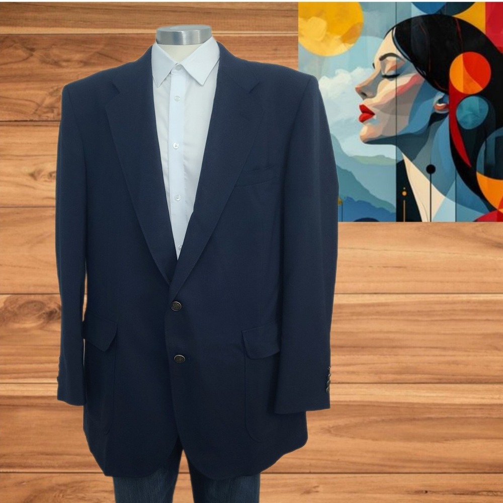 Barrington Blazer Mens Buttons Wool Blend Sz 46L‎ Sport Coat Jacket